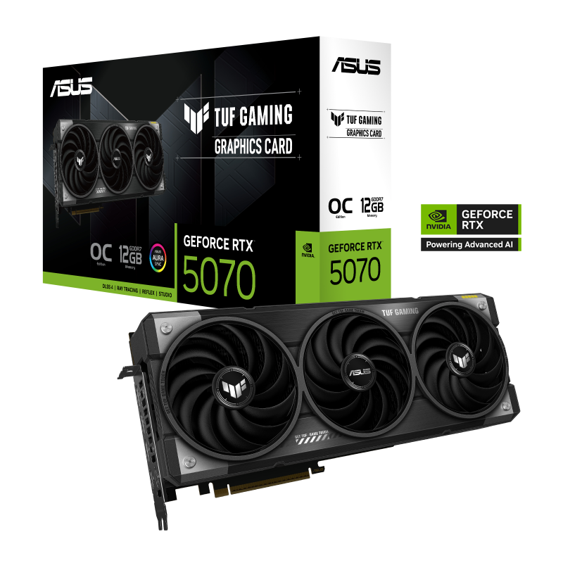 Placa de video Asus TUF Gaming GeForce RTX 5070 OC Edition 12 GB