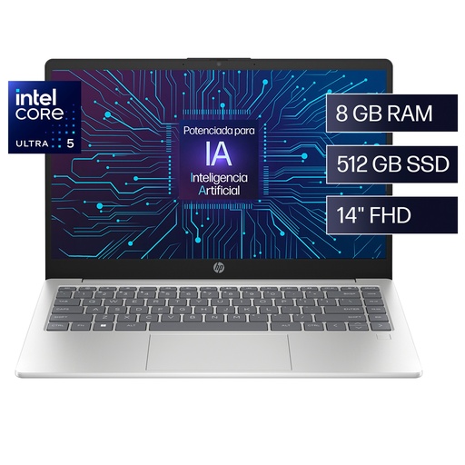 [A51JPLA] Notebook HP Intel Core i5 Ultra 14" 8GB 512GB SSD Windows 11 Home  - 14-ep1002la