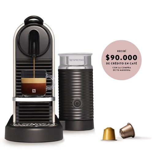 [D145-AR-ME-NE-LOC] Cafetera Nespresso CITIZ Platinum & Milk Steel D145